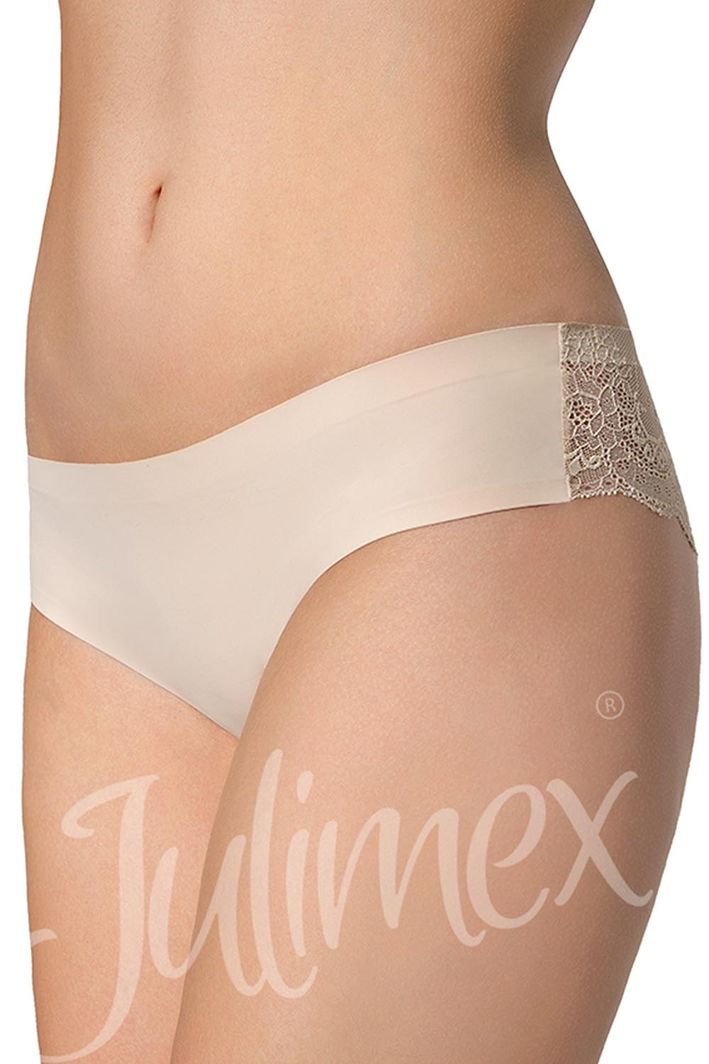 Julimex Tanga Panty Majtki Figi Beżowy